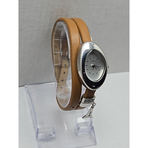 Opex Womens Quartz Wrap Watch Oval Dial New Battery Tan Leather Strap 30M Petite - Picture 3 of 13